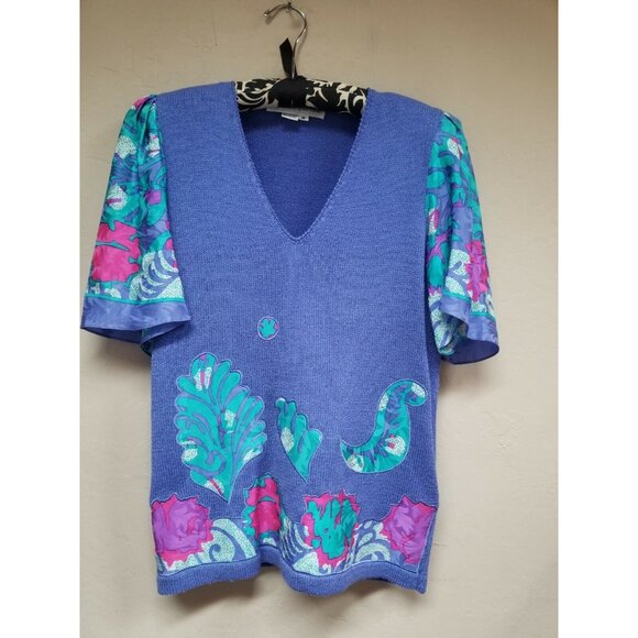 Vintage Anne Crimmins for UMI Collections Sweater Blue Skirt Set Sz Medium / 10 - Picture 2 of 12